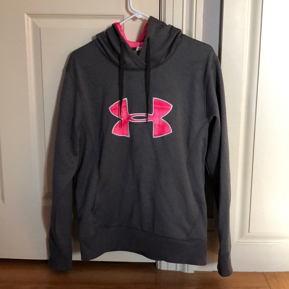 Pink and White Fleece Lined Hoodie